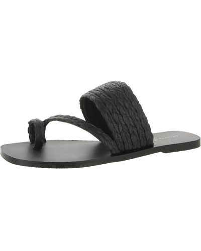 Chinese Laundry Rayva Woven Toe Loop Flat Sandals - Black