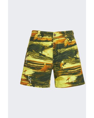 ERL Printed Cargo Shorts - Yellow