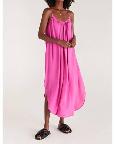 Z Supply Tiana Crinkle Midi Dress - Pink