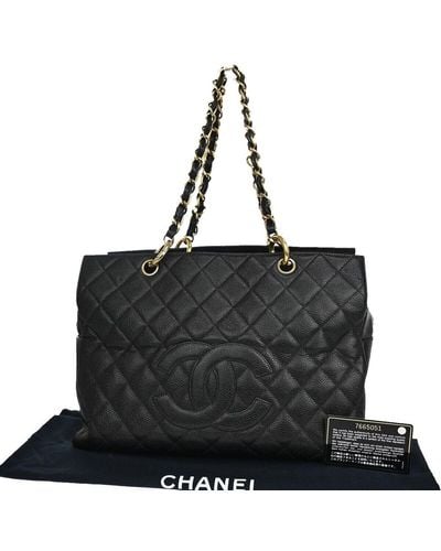 Chanel Shopping Leather Shoulder Bag (pre-owned) - Black
