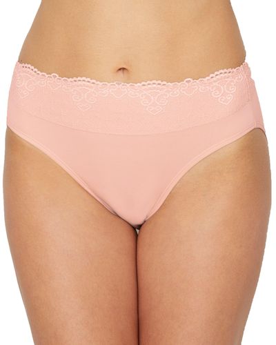 Bali Smooth Passion For Comfort Lace Hi Cut Brief - Pink