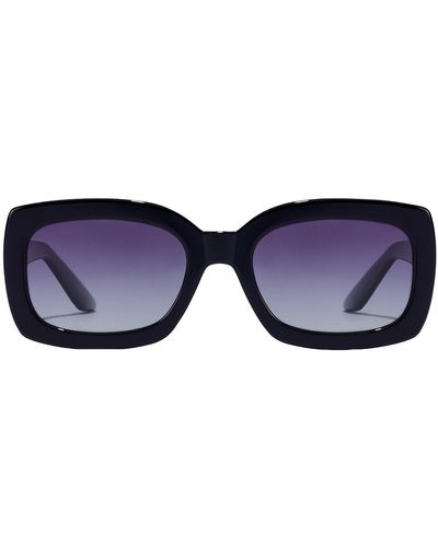 Hawkers Gigi Hgig22bgtp Bgtp Rectangle Polarized Sunglasses - Black