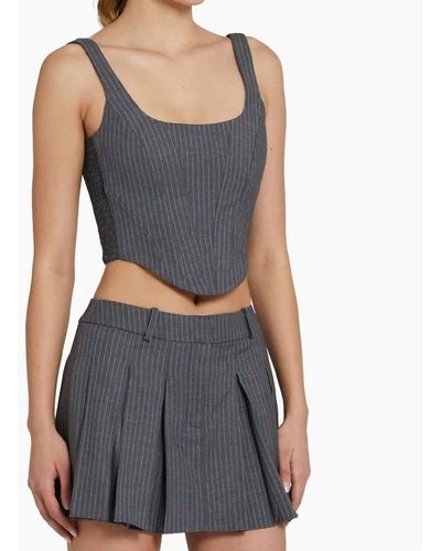 Amanda Uprichard Fisher Top Pinstripe - Gray