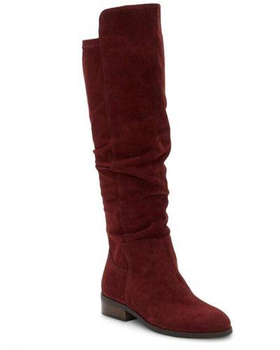 Lucky Brand Calypsow Suede Tall Knee-high Boots - Red