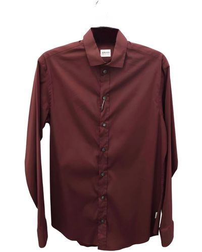 Armani Long Sleeve Button Down Shirt - Purple