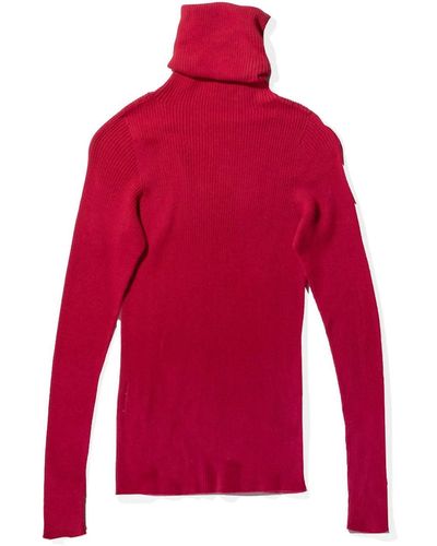 Ichi Rib Turtleneck Pullover Knit - Red