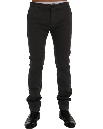 Gianfranco Ferré Elegant Slim-fit Gray Cotton Pants - Black