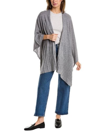 Forte Basic Cashmere Ruana - Blue