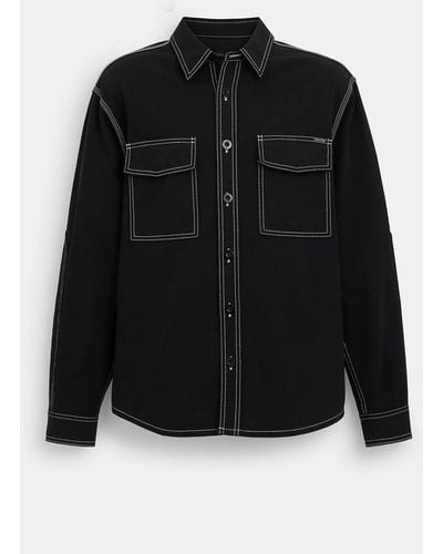 COACH Twill Overshirt - Black