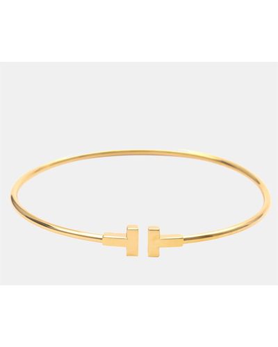 Tiffany & Co. T Wire 18k Rose Gold Narrow Bracelet - Brown
