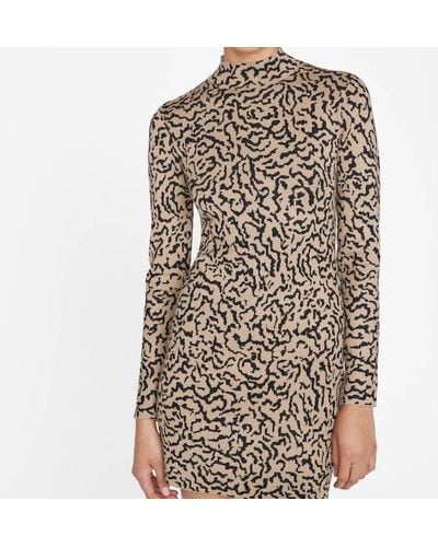 FRAME Jacquard Sweater Dress - Brown
