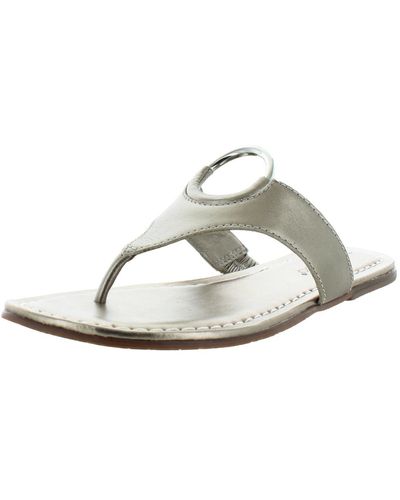 Bernardo Mallory Leather O-ring Thong Sandals - White