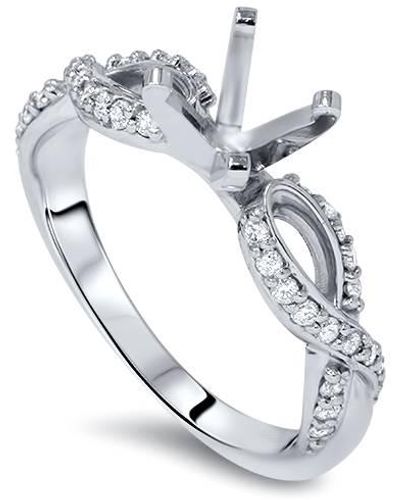 Pompeii3 1/3ct Infinity Twist Diamond Engagement Ring Setting - Metallic