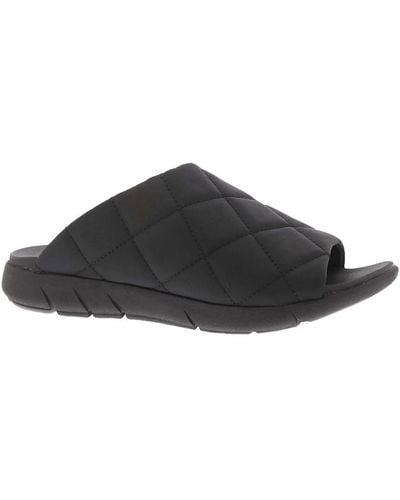 BEARPAW Aubrey Quilted Slip On Slide Sandals - Black
