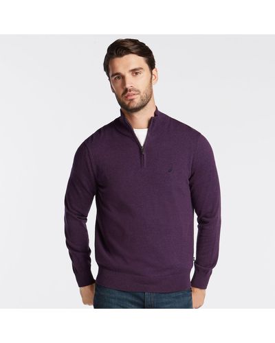 Nautica Big & Tall Quarter Navtech Sweater - Gray