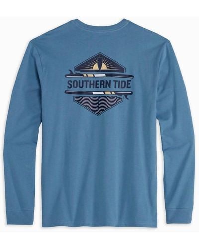 Southern Tide Paddle Board Sunset Tee - Blue