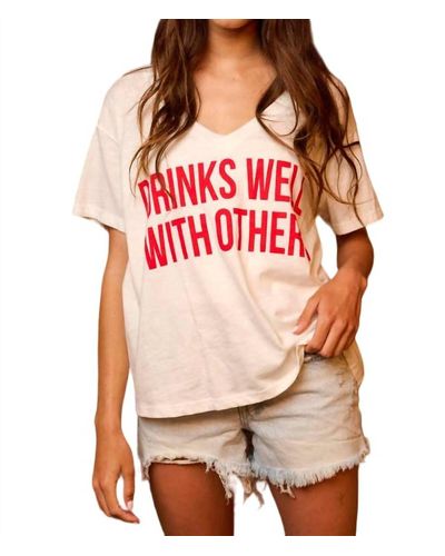 Bucketlist Drinks Well With Others Tee - Red