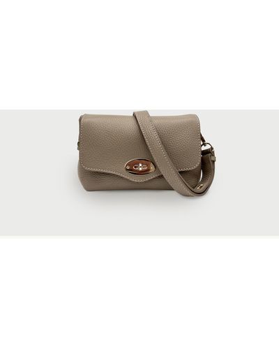 Apatchy London The Maddie Olive Leather Bag - Gray