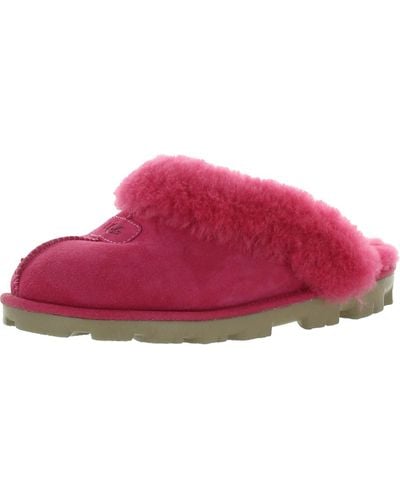 UGG Coquette Suede Lined Mule Slippers - Red