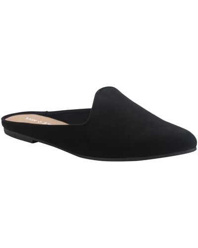 Sun & Stone Ninna Faux Suede Pointed Toe Mules - Black
