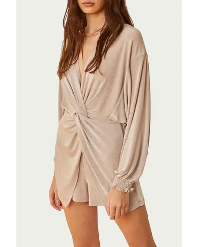 By Together Twisted Lurex Open-back Romper - Brown