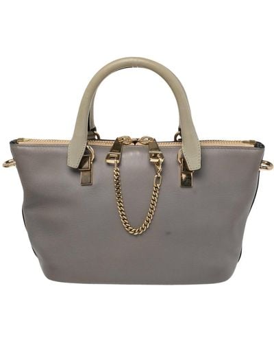 Chloé /beige Leather Small Baylee Tote - Gray