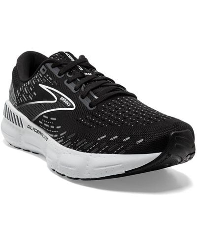 Brooks Glycerin Gts 20 Running Shoes - D/medium Width In Black./white/alloy