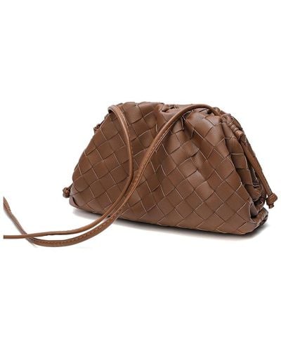 Tiffany & Fred Woven Leather Pouch - Brown