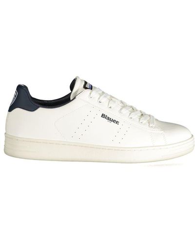 Blauer Polyester Sneaker - White