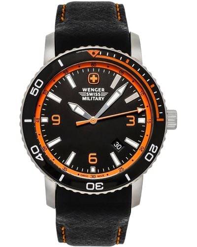 Wenger Swiss Army Roadster 43mm Watch & Flashlight 01.1841.201c. Fl - Black