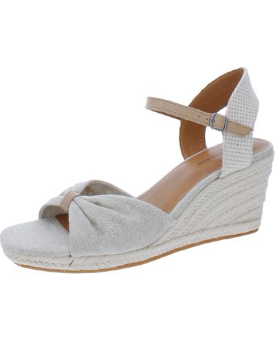 Lucky Brand Macrimay Ankle Strap Casual Wedge Heels - Gray