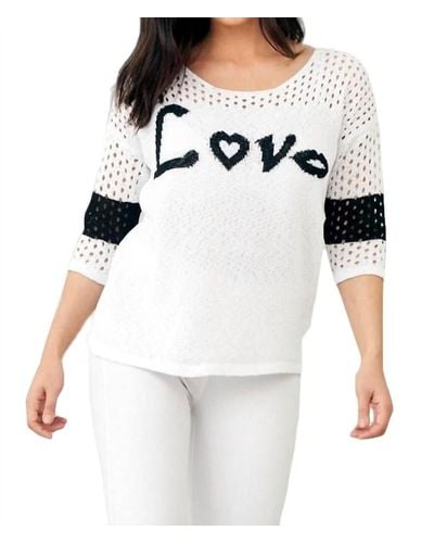 French Kyss Crochet Love Crew - White