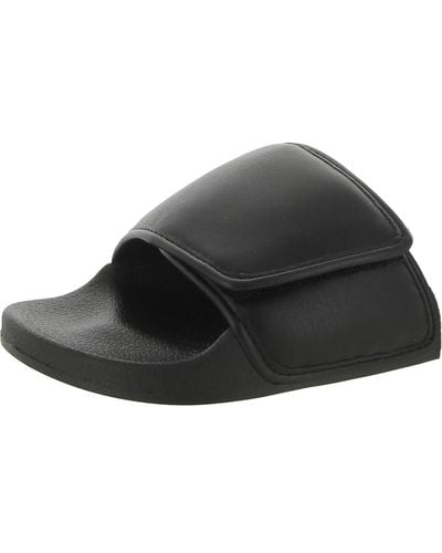 Steve Madden Sena Faux Leather Slip-on Slide Sandals - Black