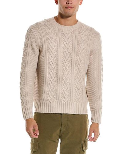 Vince Basket Stitch Wool & Cashmere-blend Crewneck Pullover - Natural
