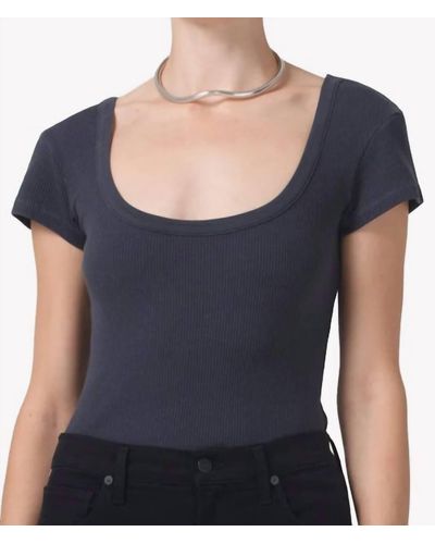 Citizens of Humanity Lima Scoop Neck Top - Blue