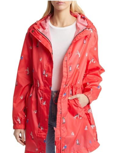 Joules Golightly Packable Raincoat - Red