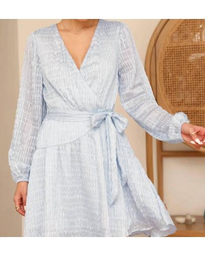 Greylin Alessia Textured Chiffon Mini Dress - Blue