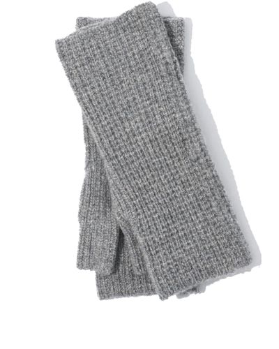 Echo Wool-cashmere Waffle Arm-warmers In Gray