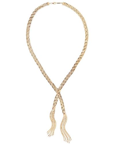 Lana Jewelry 14k Herringbone Lariat Necklace - Metallic