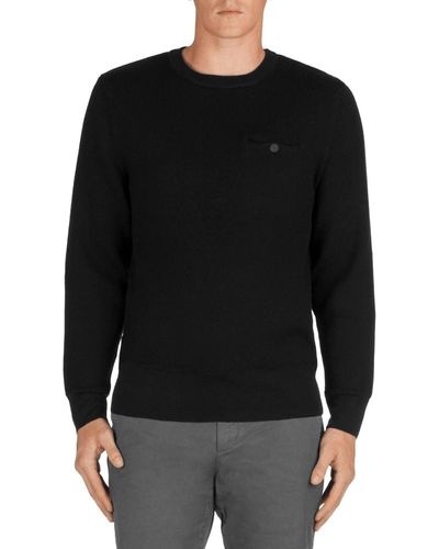 J Brand Coolidge Wool Crew Neck Sweater - Black