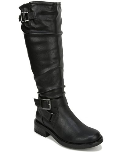 Carlos By Carlos Santana Sabina Solid Block Heel Knee-high Boots - Black