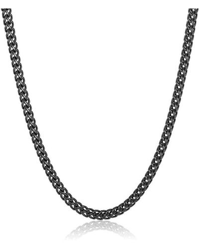 Crucible Jewelry Crucible Los Angeles 5mm Stainless Steel Rounded Franco Chain 24 Inches - Metallic