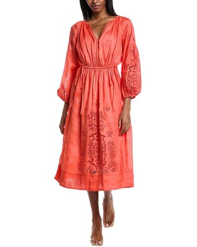 A.L.C. Capri Linen Maxi Dress - Red