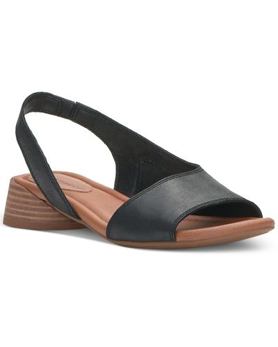 Lucky Brand Rimma Leather Peep-toe Slingback Sandals - Black