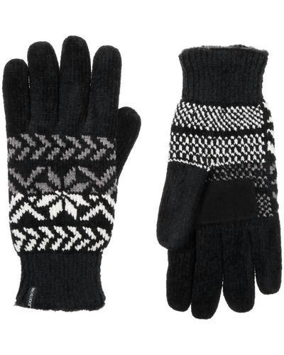 Isotoner 's Chenille Snowflake Gloves - Black
