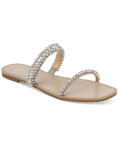 Badgley Mischka Thina Flat Slip On Slide Sandals - White