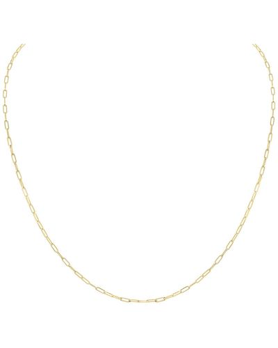 Monary 14k Gold 1.5mm Dainty Paperclip Necklace - Metallic