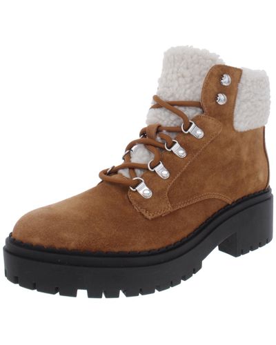 Marc Fisher Leigan Suede Ankle Winter Boots - Brown