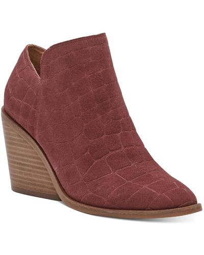 Lucky Brand Saucie Comfort Insole Pointed Toe Ankle Boots - Red