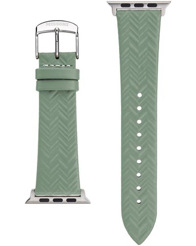 Missoni Zigzag Leather Apple Watch Strap - Green